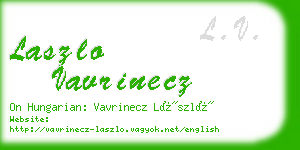 laszlo vavrinecz business card